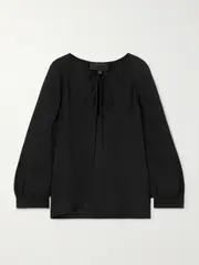 [Nili Lotan] Nili Lotan - Acadia Silk-chiffon Blouse - Black - small small Black