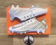 Nike Vapor Edge 360 VC White Metallic Silver Football Cleat DO6294-100 Men's 7.5