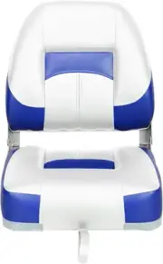 ErgoSeat Two Tone Low Back Folding Boat Seat,White/Blue