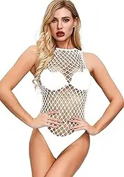 [Generic] Women's lingerie sexy temptation hollow stockings mesh jumpsuit mini skirt
