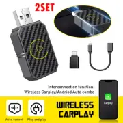 2Set Play Wireless Adapter CarPlay Wireless Adapter for iPhone IOS- Android EXC