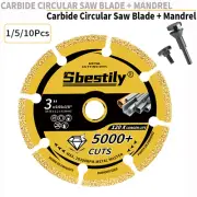 1/5/10Pcs 3'' Diamond Cut-Off Disc Wheel 75mm With Mandrel F Metal Angel Grinder
