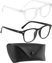 Blue Light Filter Glasses Women Men – Blue Light Blocking Glasses – Blue Filter Computer Glasses – Transparent Lenses, Reduces Visual Fatigue, White, black, Einheitsgröße