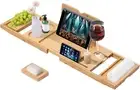 Bath Caddy Tray for Bathtub,Bamboo Bathtub Caddy Tray, Extendable & Adjustable T