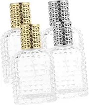 BATHVEVE 4Pcs Refillable Perfume Spray Bottle Glass Atomizers Portable Travel Bottles Leak for Perfume Aromatherapy and Makeup