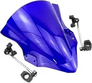 Jininglijindianzi Suitable Compatible with Yamaha Motorcycle MT125 FZ FZ1 FZ6 FZ8 FZ8N XJ6 MT-01 MT03 MT07 MT 2013 Windshield and Adjustable Bracket Screen(Blue)