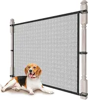 Dog Pet Mesh Gate Stairs - Baby Safety Barrier Gates for Stairway - No Drilling Puppy Gates for Indoor - Banister to Banister Baby Gates for Stairs (Black, 40" W to 42" W x 32" H)