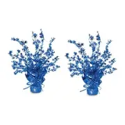 Star Gleam ‘N Burst Centerpiece, 2-Piece Blue Metallic Table Display for