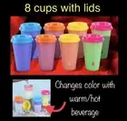 Tal Color Changing Coffee Cups To-Go For Hot Drinks,8 PACK w Lids Reusable,16 oz