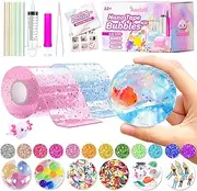 Axolotl Nano Tape Bubble Kit, Double Sided Elastic Bubbles DIY Craft Stress Balls Toys, Squishy Ball, Anxiety Relief Toy, Party Favors and Fidget for Girls, Boys, Kids, Multicolor (10 Packs)