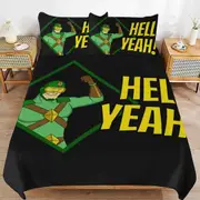 v2699 Bed Sheets Bedding Kite Man Hell Yeah Bedding Sets Ultra Soft Skin-Friendly Duvet Cover 3 Piece, Cute Comforter Cover Bed Set for Boys Girls Ki