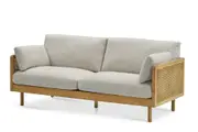 Lucia Cane Sofa, White Wash