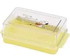 Peanuts Snoopy plastic butter case container w/ slice guide Woodstock yellow