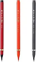 Akashiya SAM-350-3VK Brush Pen, Akashiya Brush, Medium Point, Set of 3 Colors