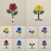 Wall Mounted Clothes Rack Hook Up Coat Hangers Home Storage Hooks Roses Iron.