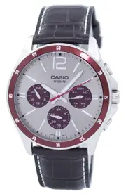 Casio Multifunction Calendar Brown Leather Two Tones MTP-1374L-7A1VDF Leather Mens Watch