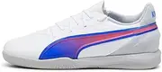 Unisex King Match IT JR Football Shoe, White-Bluemazing-Flat Light Grey, 36 EU, Puma White Bluemazing Flat Light Gray, 4.5 US