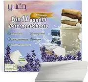 5-in-1 Laundry Detergent Sheets -100 Loads Ultra-Concentrated Stain Fighter & Color Catcher - Hypoallergenic, Plant-Based Laundry Soap - Fresh Lavender Scent, Travel-Friendly & Perfect for Dorms.