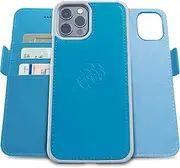 Dreem Fibonacci 2-in-1 Wallet Case for Apple iPhone 12 Pro Max - Luxury Vegan Leather, Magnetic Detachable Shockproof Phone Case, RFID Card Protection, 2-Way Flip Stand - Sky