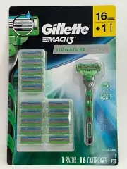 Gillette Mach 3 Signature Edition Razor Blades 16 Cartridges + 1 Razor Handle