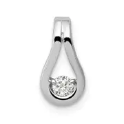 14k White Gold 2.8mm A Diamond Teardrop Shape Slide Pendant
