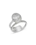Bloomingdale's Fine Collection Diamond Oval Mosaic Ring in 14K White Gold, 1.0 tcw