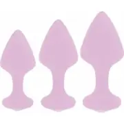 Love in Leather PLU007 Silicone Butt Plug Three Pack - Small, Medium & Large - U