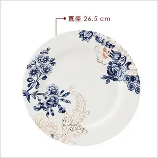 【CreativeTops】V&A淺餐盤 青花燙金26.5cm(餐具 器皿 盤子)