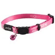 Rogz Kiddycat Safeloc Polyester Cat Collar Pink Hearts 8mm
