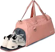 CRADIAN Men's Women's Sports Bag, with Compartment for Shoes and Moistures, Travel Bag, Weekend Bag, Gym Bag, Sport Bag, Travel Bag, pink, 50x25x28, Sporty