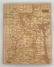 Engraved Map of Fallout New Vegas on Baltic Birch. 8x10 inch