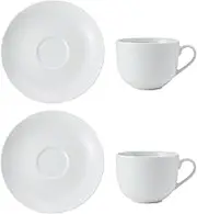 Mikasa Chalk Tea Cup and Saucer Set, 220 ml Capacity (2 Pieces)