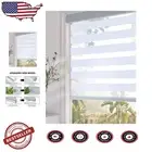 Luxury Zebra Blinds Blackout Sheer Roller Shades 26" W x 72" H in Light Grey