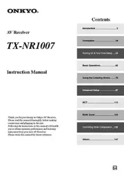 Onkyo Integra TX-NR1007 Receiver Owners Instruction Manual