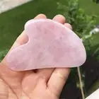 1X Natural Jade Gua Sha Scraper Board Massage Rose Quartz Jade Guasha Stone