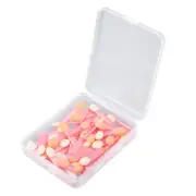 50 Pcs Eye Shadow Brushes Sponge Applicators with Container Pink White 4cm