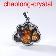 30.6Ct Pallasite Meteorite Pendant Brenham Meteorite Necklace --E7