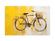 Yellow Cycle Modern Art Canvas Print