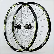 [ZECHAO] 700C Road Bike Wheels V-Brake, Double Wall Aluminum Alloy C-Brake Mountain Bicycle Disc Brake QR 9MM Wheelset Rim High 30MM Wheelset (Color : Green, Size : 700C)