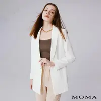 在飛比找momo購物網優惠-【MOMA】素雅拼接雪紡西裝外套(白色)