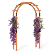 Costway 235cm Wooden Garden Arch Flower Arbor Climbing Trellis Archway Party Wedding Frame