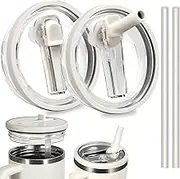 2 Pack 40oz Tumbler Detachable Flip Straw Lid for Stanley Cup Accessory, Lids for Stanley Cups, Leak Proof Lids with Stanley Cup, Accessories Compatible with Stanley Cups Cover (White + White)