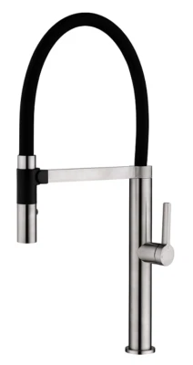 ECT Kitchen Sink Mixer Tap Swivel Gooseneck Sprout Brush Nickel Romeo WT 6205BN