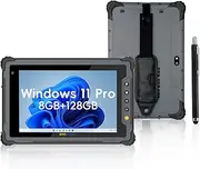 ONERugged Rugged Tablet M80J, 8 inch Windows 11 Pro Tablet, 8GB+128GB, Celeron N5100, IP65 Waterproof, MIL-STD-810H, 5000mAh, Industrial Outdoor Work PC w/ 8MP+5MP Camera, 4G LTE/WiFi/BT 5.0/NFC-Gray