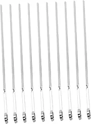 NULYLU 10Pcs Durable Stainless Steel Barbecue Skewers Flat Reusable Grilling Tools for Outdoor Picnics and Bbqs Easy to Clean and Store with