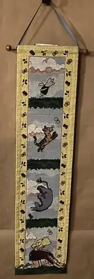 Disney Classic Winnie The Pooh Tigger Eeyore Tapestry “Leap Frog”