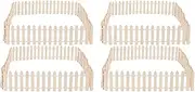 Miniature Fairy Garden Fence, Easy to Cut Miniature Wood Picket Fence 4pcs Stimulate Creativity for Dollhouse for Succulent Pot (Log Color)
