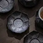 2pcs Japanese Pure Tin Coaster Handmade Cup Holder Zen Tea Tea Coaster Home