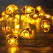 Pumpkin String Lights 10ft 40 LEDs Halloween Lights Battery Powered with Remo...