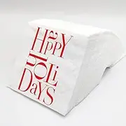 SharkBliss Happy Holidays Christmas Napkins, 100 Pack Red Disposable Luncheon Paper Beverage Cocktail Napkins for Christmas Xmas Table Decor 2-Ply, 5x5" (Happy Holidays)